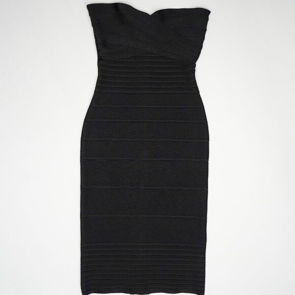 Herve Leger Black Strapless Cocktail Dress - Size XS - Picture 2 of 2